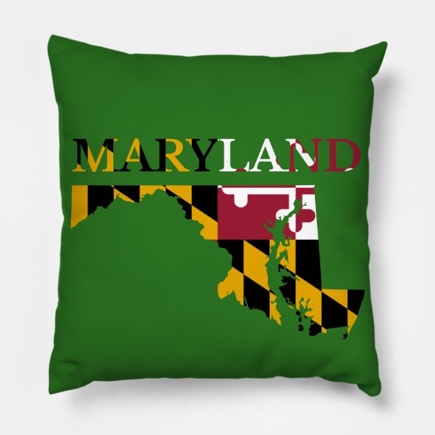 Maryland Map Flag Pillow by maro_00