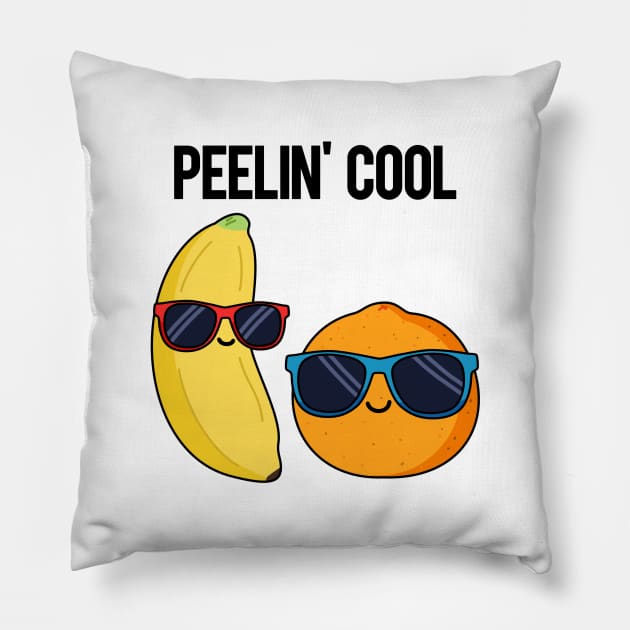 Peelin' Cool Fruit Food Pun Pillow by punnybone