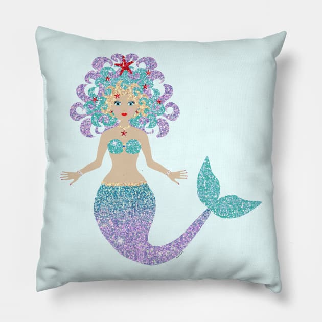 Mermaid Pillow by Rosemarie Guieb Designs