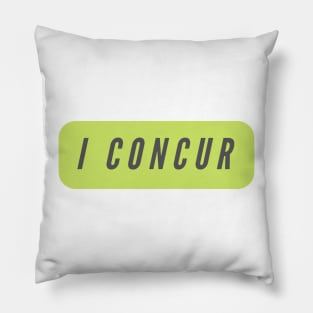 I concur- a word shirt for smart people who say intelligent things Pillow