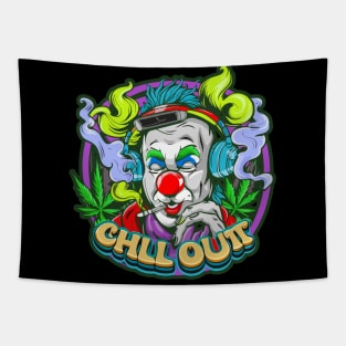 Urban Style Clown with Headphones Tapestry