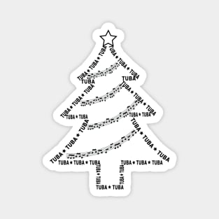 Tuba Text Christmas Tree Magnet