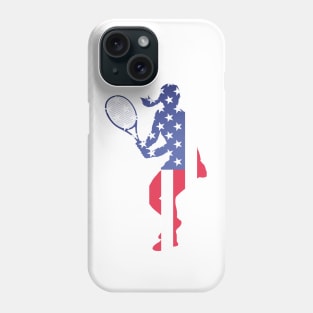 US Open Tennis USA Flag Silhouette Phone Case