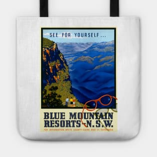 Vintage Travel Poster Australia Blue Mountains Tote