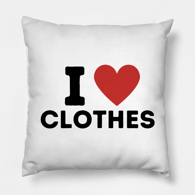 I Love Clothes Simple Heart Design Pillow by Word Minimalism