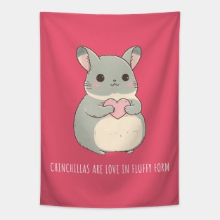 Cute Chinchilla Love Tapestry