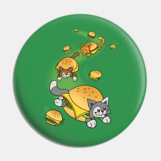 Cat Cheeseburger Train Pin