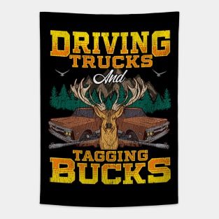 Driving Trucks Tagging Bucks Tapestry