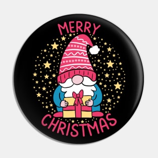 Merry Christmas Cute Gnome ready for the holidays Pin