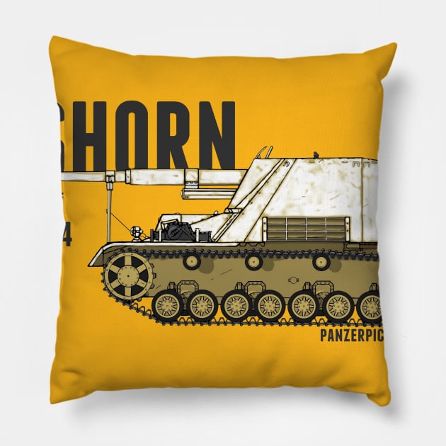 Nashorn Tank Destroyer Winter Pillow by Panzerpicture