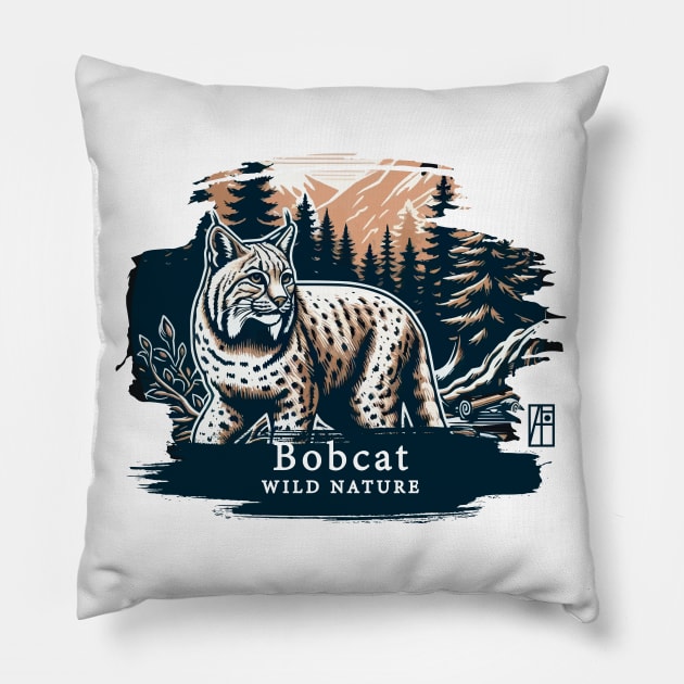 Bobcat - WILD NATURE - BOBCAT -8 Pillow by ArtProjectShop