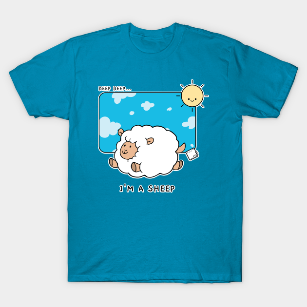 Beep Beep I'm Sheep Cute Kawaii Doodle Cartoon - Sheep - T-Shirt |