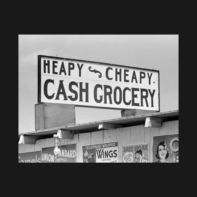 Grocery Sign, 1939. Vintage Photo by historyphoto