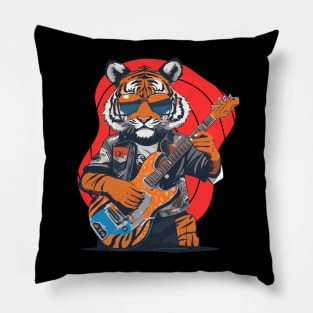 Tiger Play Guitar Pillow