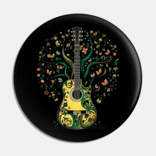 Acoustic Guitar Tree Guitar Player Nature Guitarist Pin