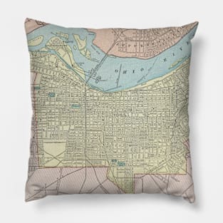 Vintage Map of Louisville KY (1901) Pillow