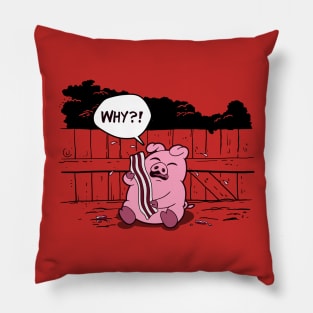 Funny Bacon Crying Pig Cartoon Gift For Bacon Lovers Pillow