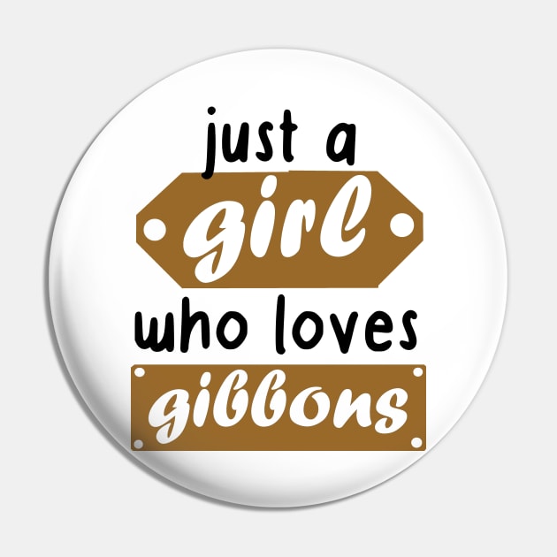 Girls Gibbon Love Females Hylobatidae Nature Pin by FindYourFavouriteDesign