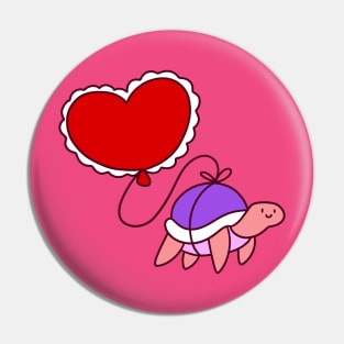 Heart Balloon Turtle Pin