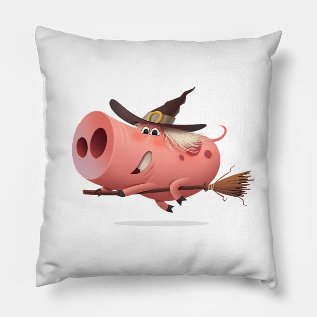 Pig witch Pillow by Baydaku