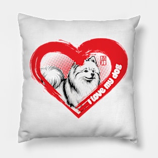 I Love My American Eskimo Dog- Smart dog - I Love my dog Pillow