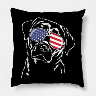 Proud Patriotic Labrador Lab American Flag dog Pillow