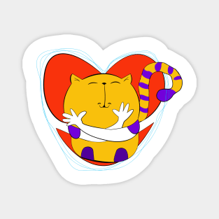 Friends Forever: Embrace the Love with Hug-a-Cat Magnet