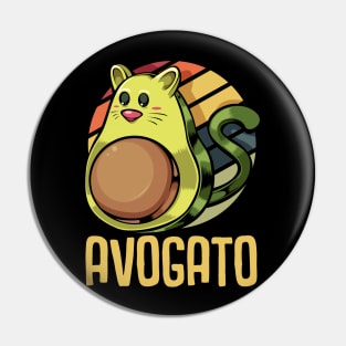 Avocado - Avogato Cute Vegan Cat Pin