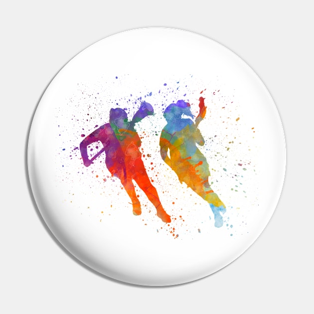 Lacrosse Man Player Pin by PaulrommerArt