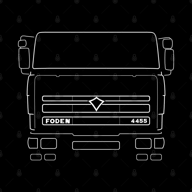 Classic Foden 4455 lorry white outline graphic by soitwouldseem