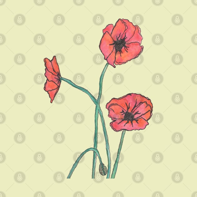 Red Poppies by Wild Tangents