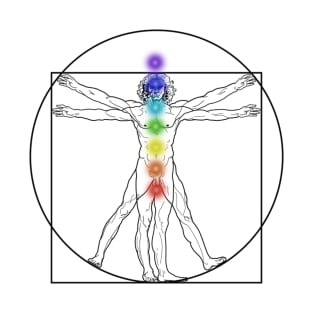 Vitruvian Man DaVinci Chakras Yoga Mediation T-Shirt