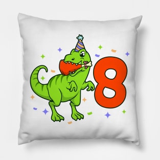 I am 8 with TREX - boy birthday 8 years old Pillow