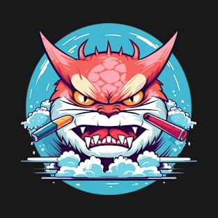 Fierce Sushi Fury: Angry Sushi Design T-Shirt