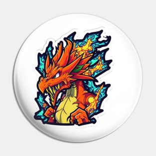 Cartoon fire dragon Pin