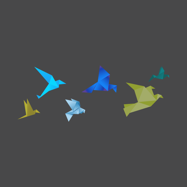 Origami Birds in Flight by DavidLoblaw