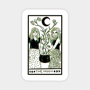 Midnight Margarita Moon - tarot card 3D effect black line Magnet