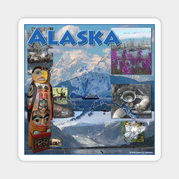 Alaska Collage Magnet by JEAndersonArt