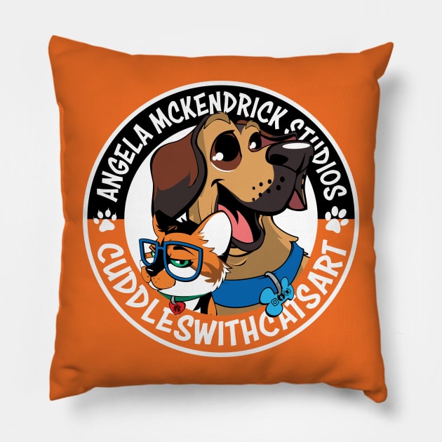 CuddleswithCats Logo '23 Pillow by CuddleswithCatsArt