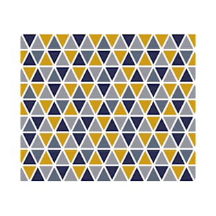 Navy Blue, Grey & Yellow Geometric Triangle T-Shirt