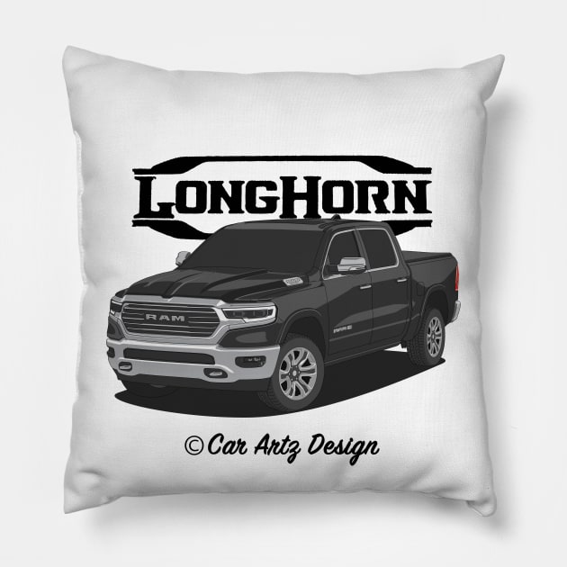 Ram Laramie Longhorn Pillow by Car-Artz-Design