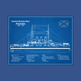 Potemkin battleship plans - Imperial Russian Navy - AD T-Shirt