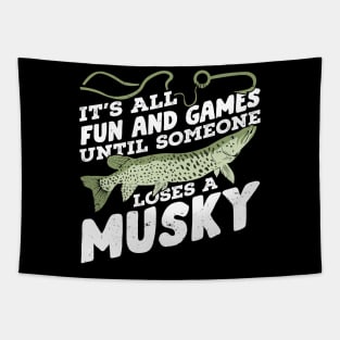 Funny Musky Fishing Angling Fisherman Gift Tapestry