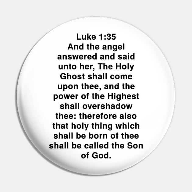 Luke 1:35  King James Version (KJV) Bible Verse Typography Pin by Holy Bible Verses