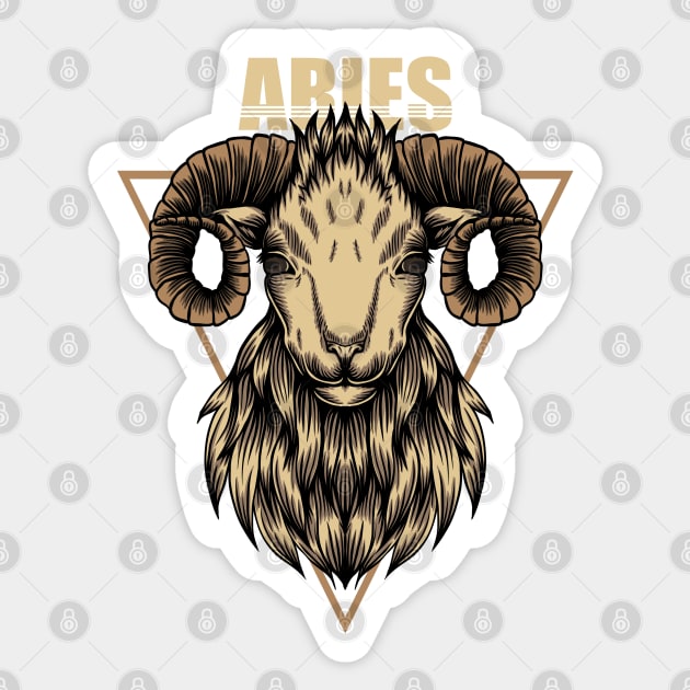 Aries: The Ram Aries Zodiac Sign Sticker | TeePublic