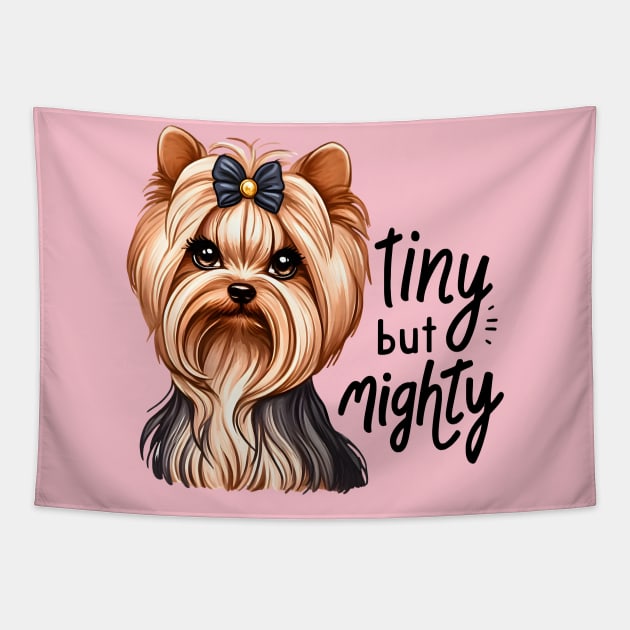 Cute yorkshire terrier dog. Gift for yorkie owners. Tapestry by Mysticmuse