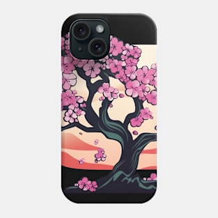 Cherry Blossom Tree Sunset - Anime Shirt Phone Case