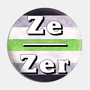 Ze-Zir Pronouns: Agender Pin