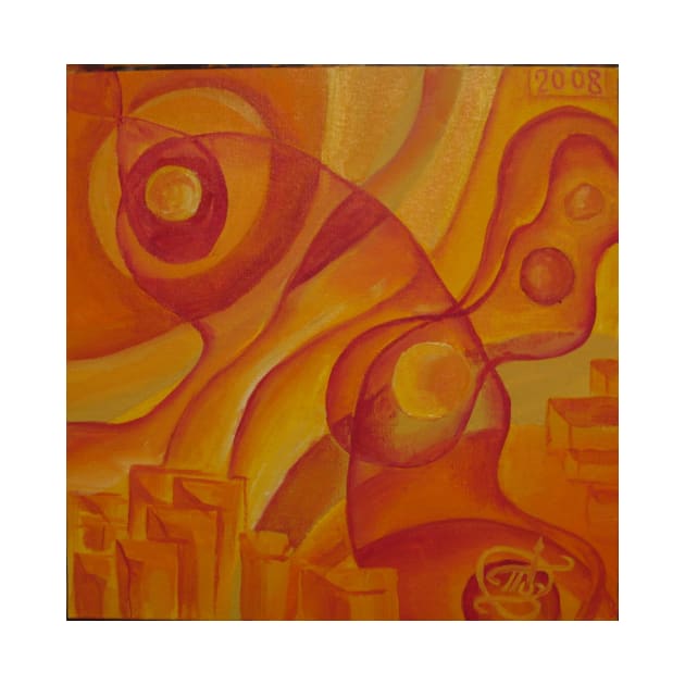 Oil Painting -  Abstract Red and Yellow, 2008 by IgorPozdnyakov