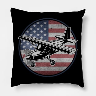 Pilot Funny Aviation Lover USA American Flag Pillow